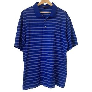 Nike Dri Fit Tiger Woods Collection Blue Stripe Golf Polo Men's XL